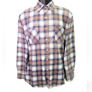 Ozark Trail Plaid Flannel‎ Long Sleeve Button Down Shirt sz L